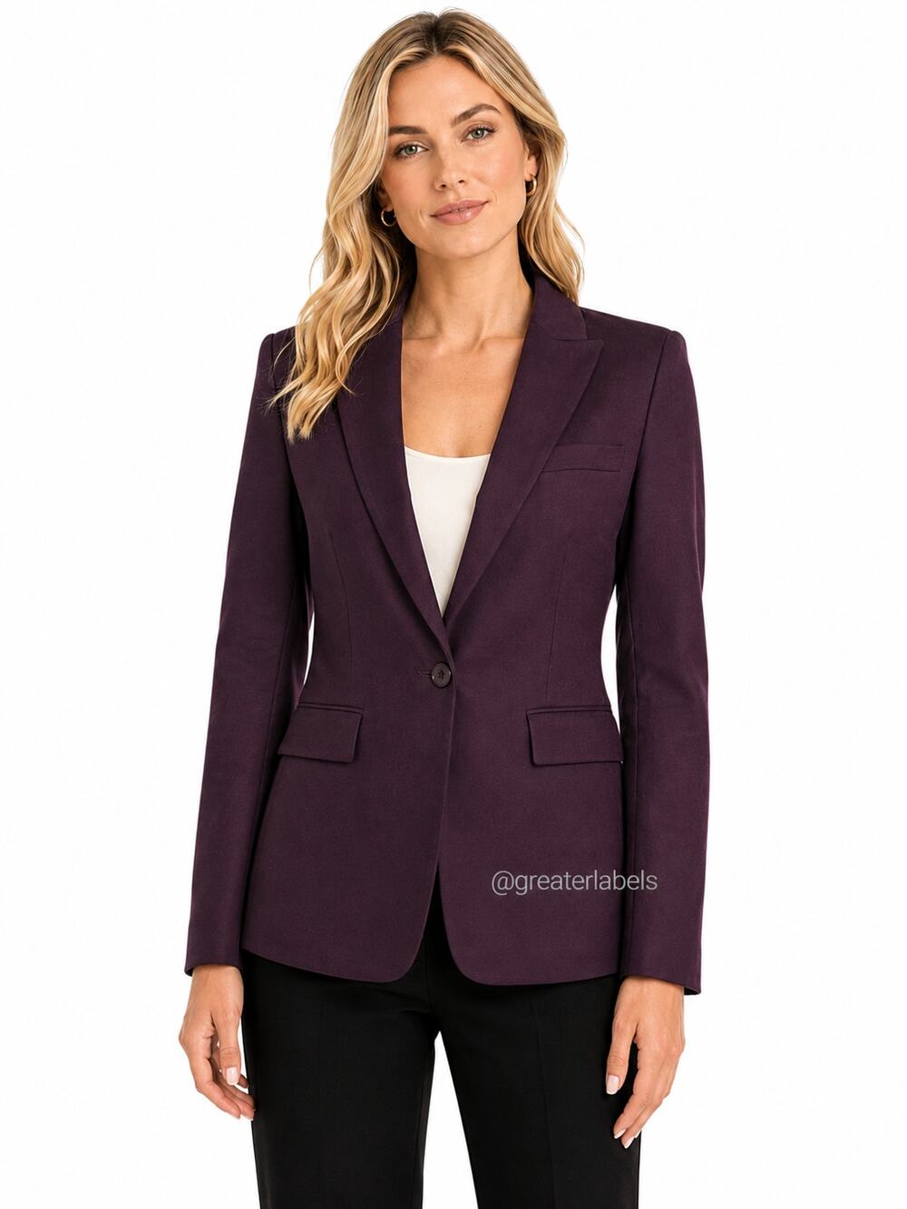 REISS Lissia One-Button Tailored Twill Blazer Jacket in Berry Size 8 NWOT